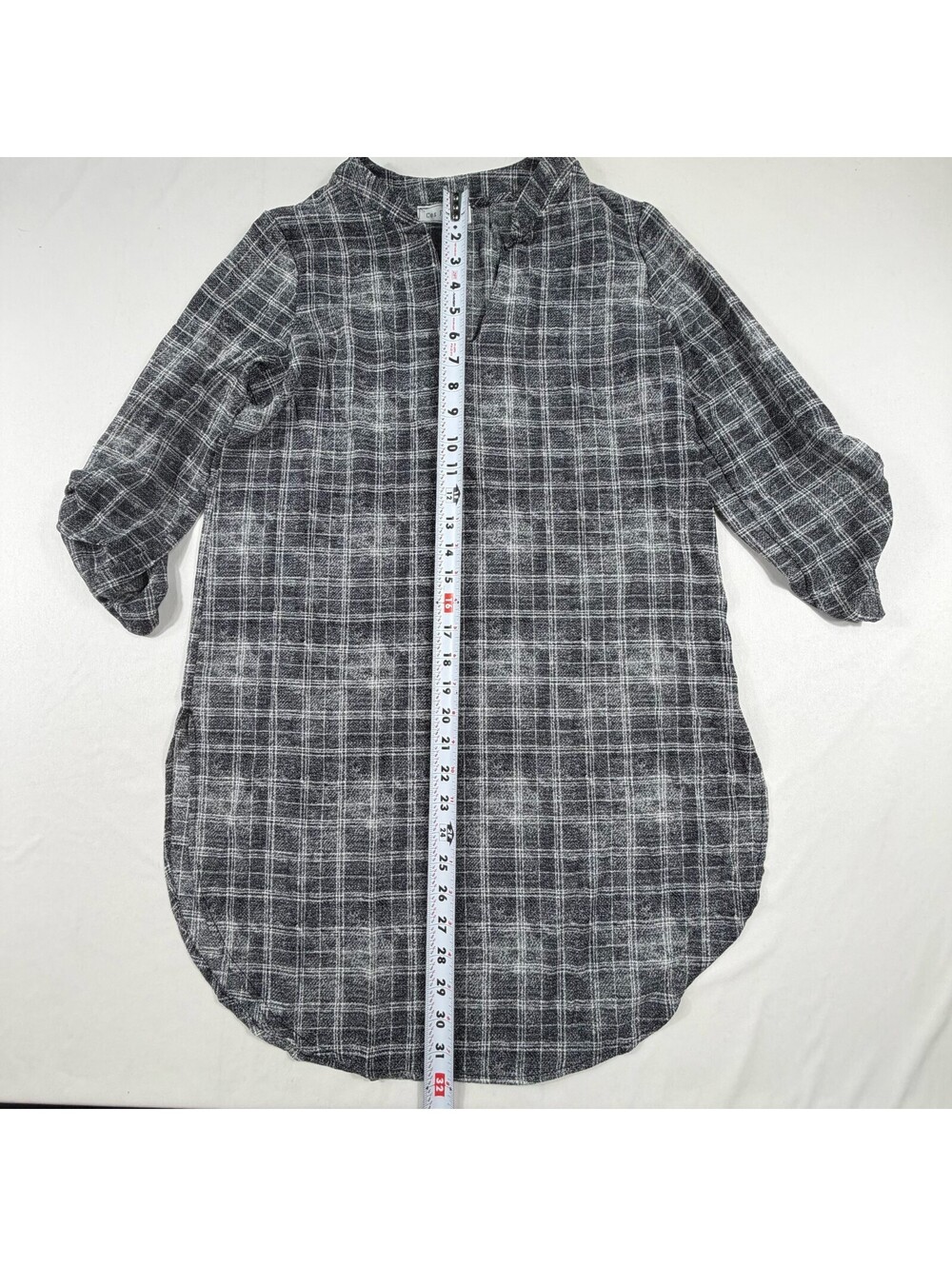 Ces Femme Black and White Plaid Long Sleeve Blouse - Picture 8 of 8